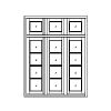 Fixed Window
4-lite triple unit with 3-lite transom
Unit Dimension 62" x 81"
1-1/8" SDL